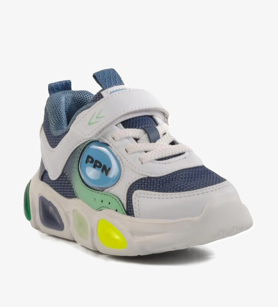 Ppn 1901 P İndigo-Beyaz Çocuk Spor Ayakkabı