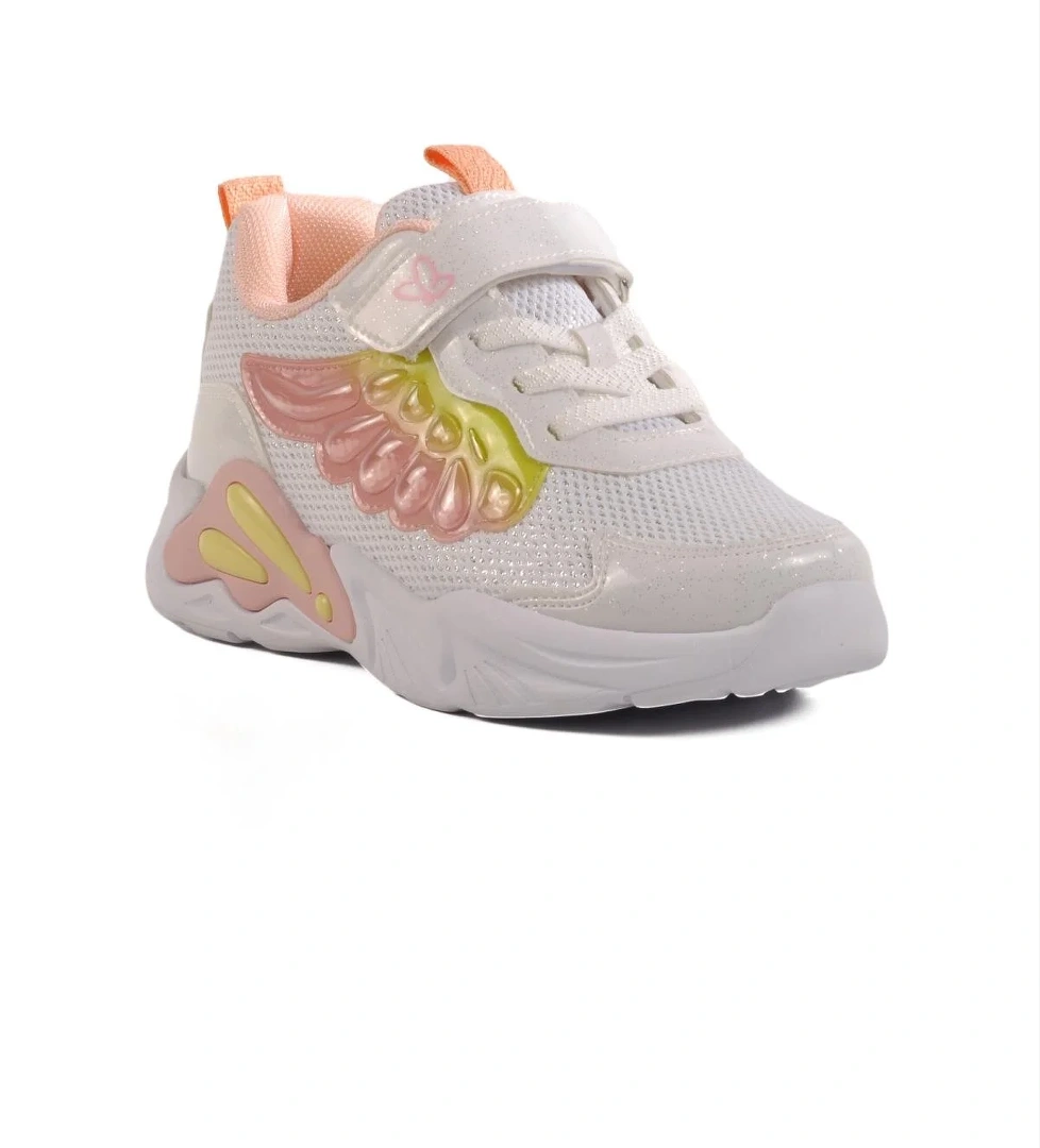 1878 F Beyaz-Pudra-Sarı Çocuk Spor Ayakkabı