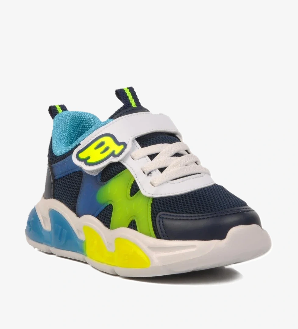 Walkway Lacivert Krem Cırtlı Hafif Unisex Çocuk Spor Ayakkabı 1884 P model görseli