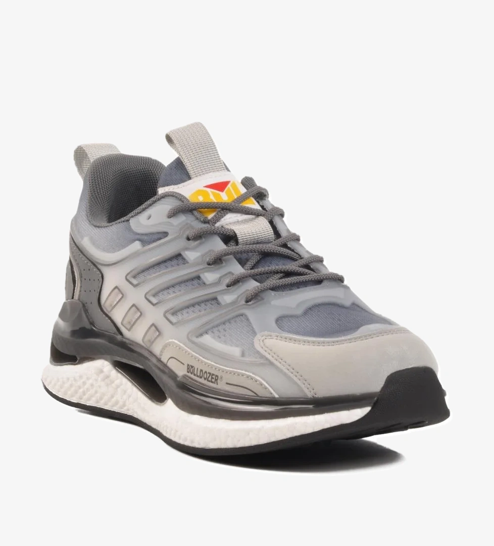 Bulldozer Gri Yumuşak Lacivert Taban Fileli Hafif Erkek Spor Ayakkabı 241398 M model görseli