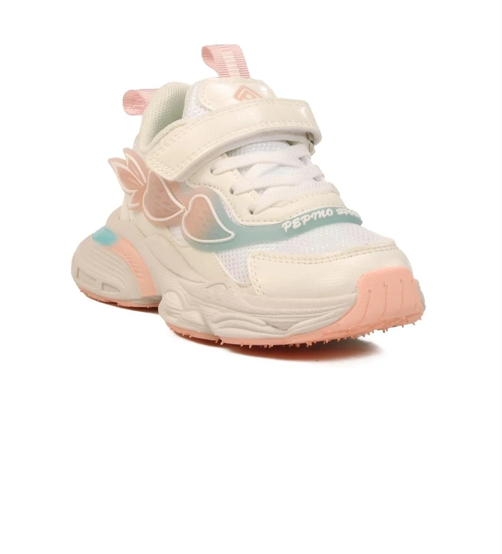 Beyaz Cırtlı Hafif Hava Alabilen Kız Çocuk Spor Ayakkabı 1976 P