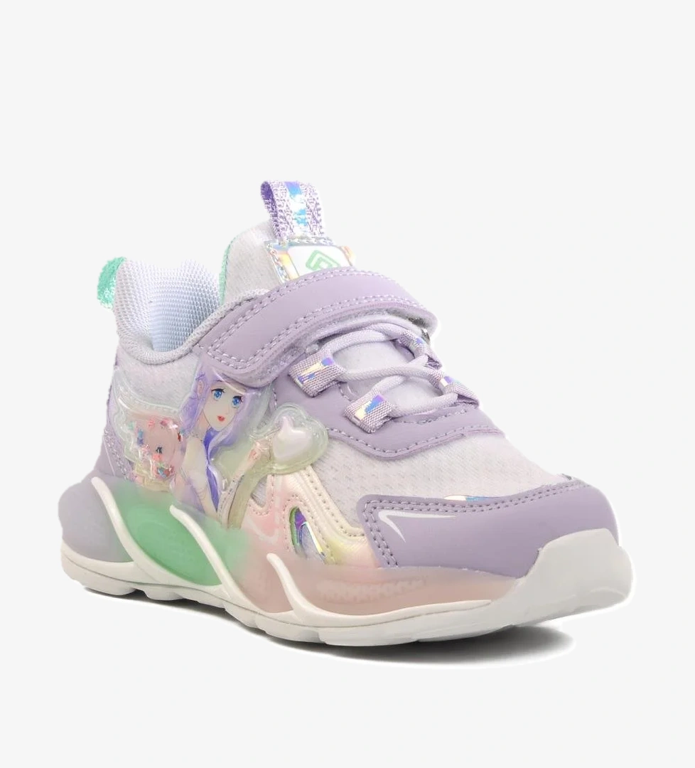 Lila Cırtlı Kız Çocuk Spor Ayakkabı 1944 P