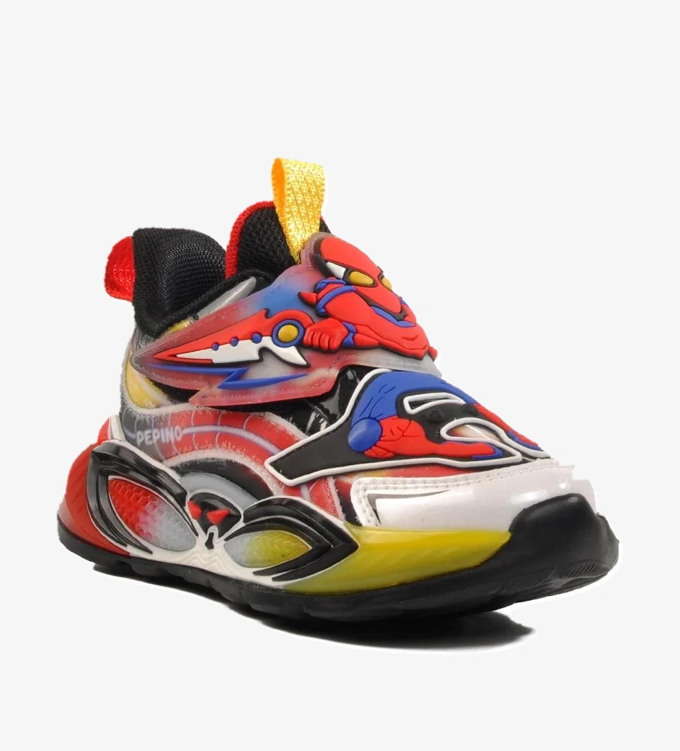 Walkway Siyah Kırmızı Cırtlı Unisex Çocuk Spor Ayakkabı 1943 P model görseli