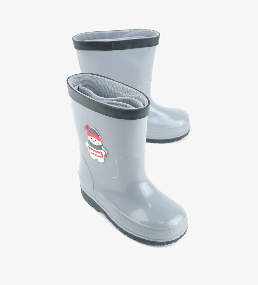 Gezer Gezer Gri Erkek Çocuk Kışlık İçinde Çıkarılabilir Ek Çoraplı Su Geçirmez Yağmur Bot Çizme | Flo Gri - 1. görsel