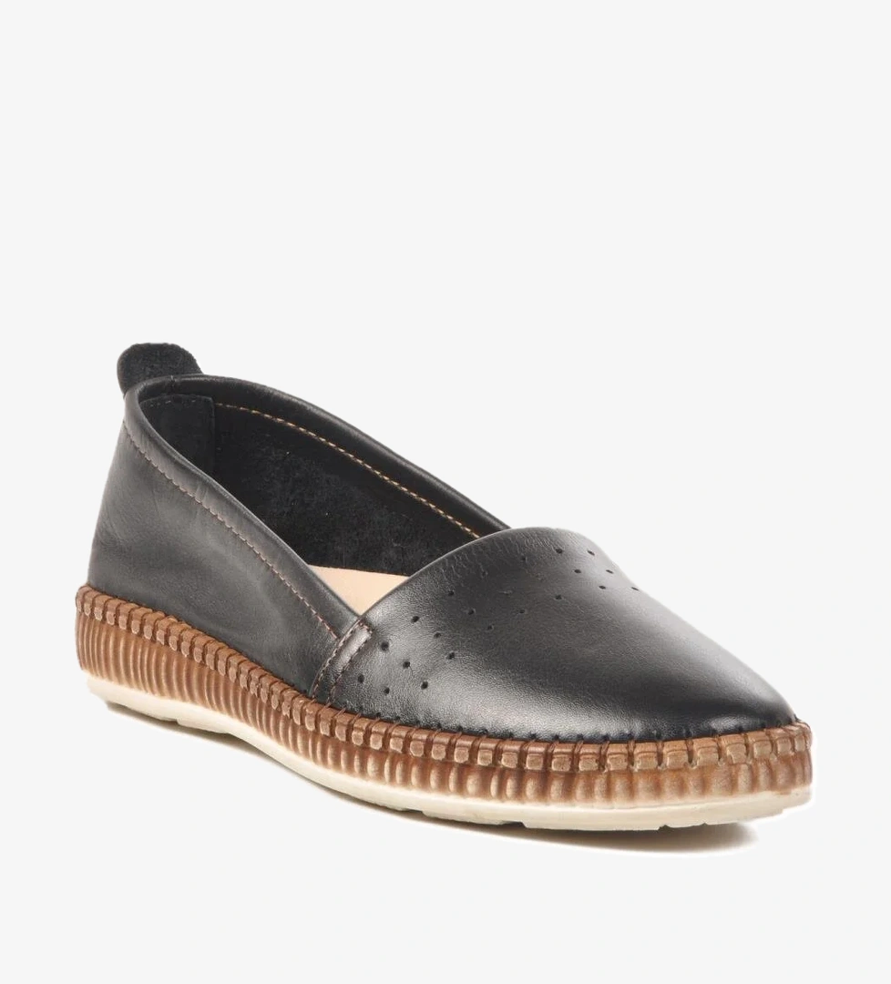 231747 Z Siyah Hakiki Deri Kadın Terlik