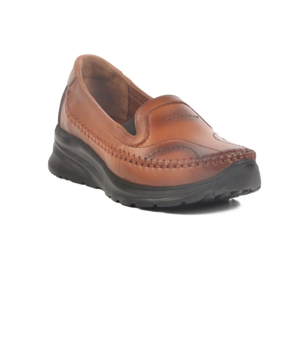 0023 Z Taba Hakiki Deri Kadın Günlük Ayakkabı - Görsel 1