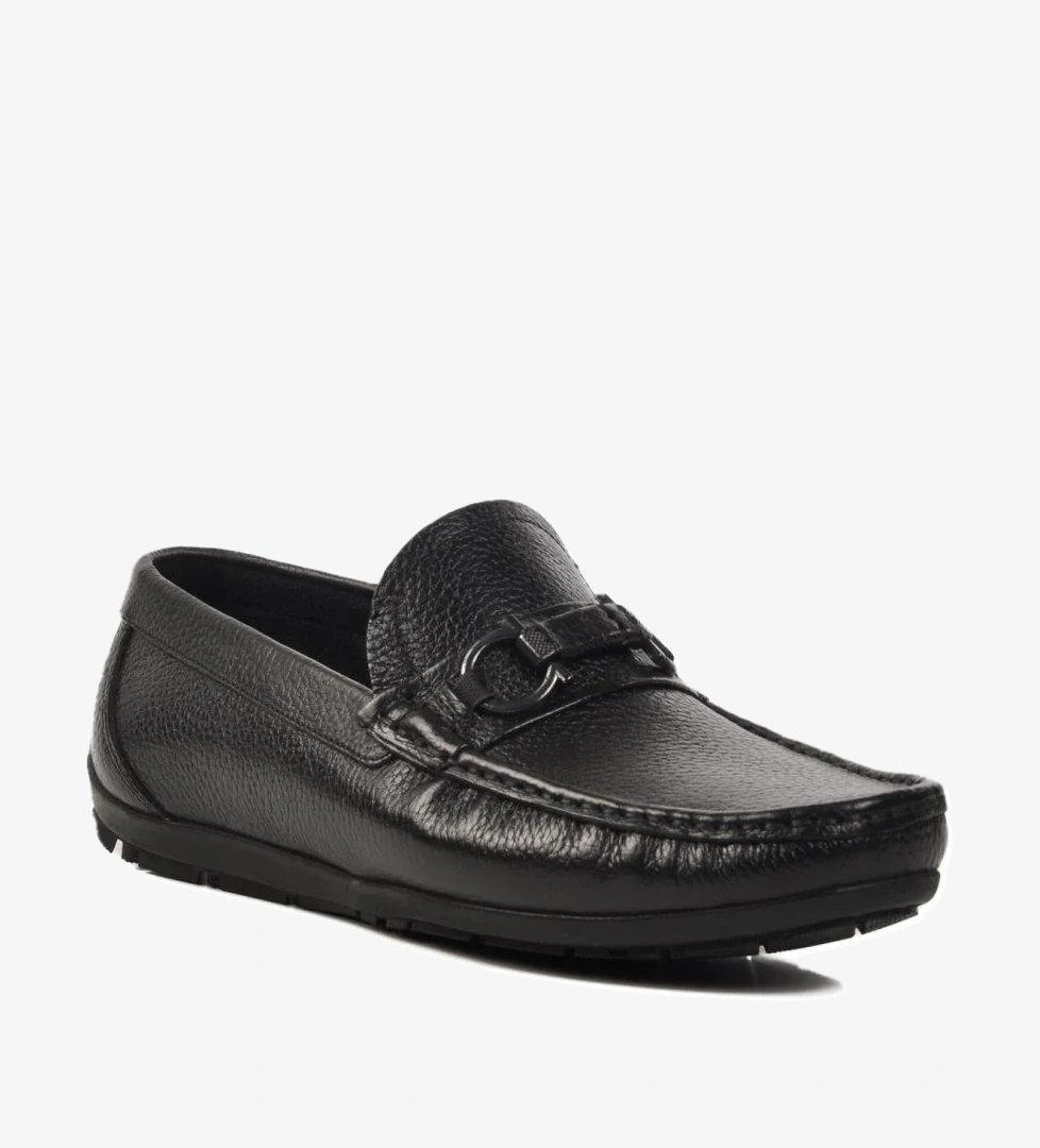 505453 M Siyah Hakiki Deri Erkek Günlük Ayakkabı