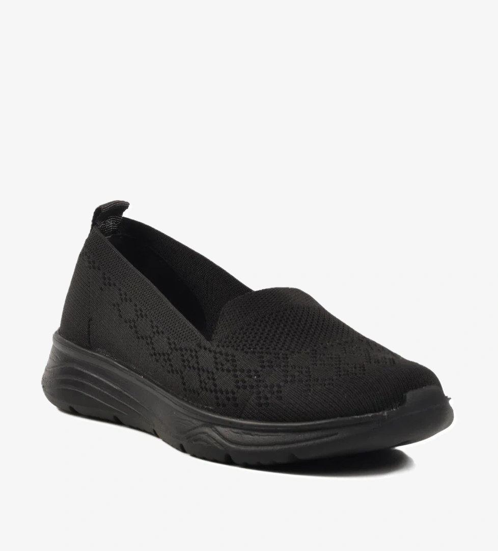 2410 Z Siyah Triko Kadın Günlük Ayakkabı - Görsel 1