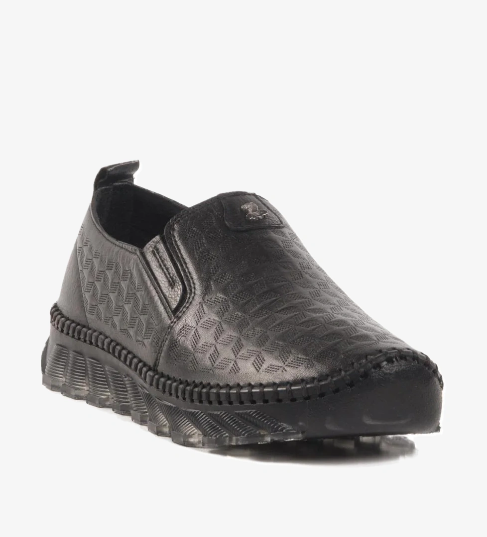 25401002Y Z Siyah Hakiki Deri Kadın Günlük Ayakkabı