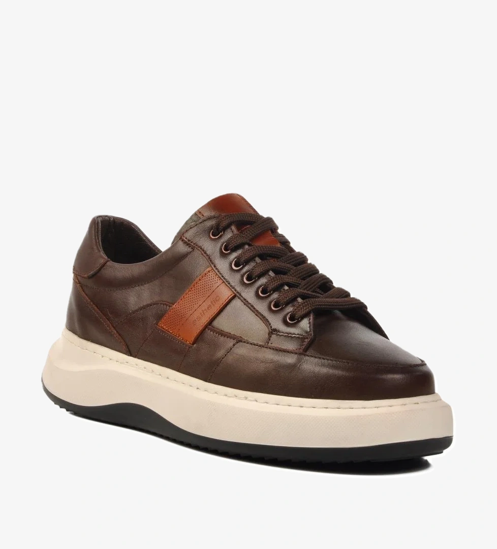 Kahve Hakiki Deri Erkek Casual Ayakkabı E-580 M - Görsel 1