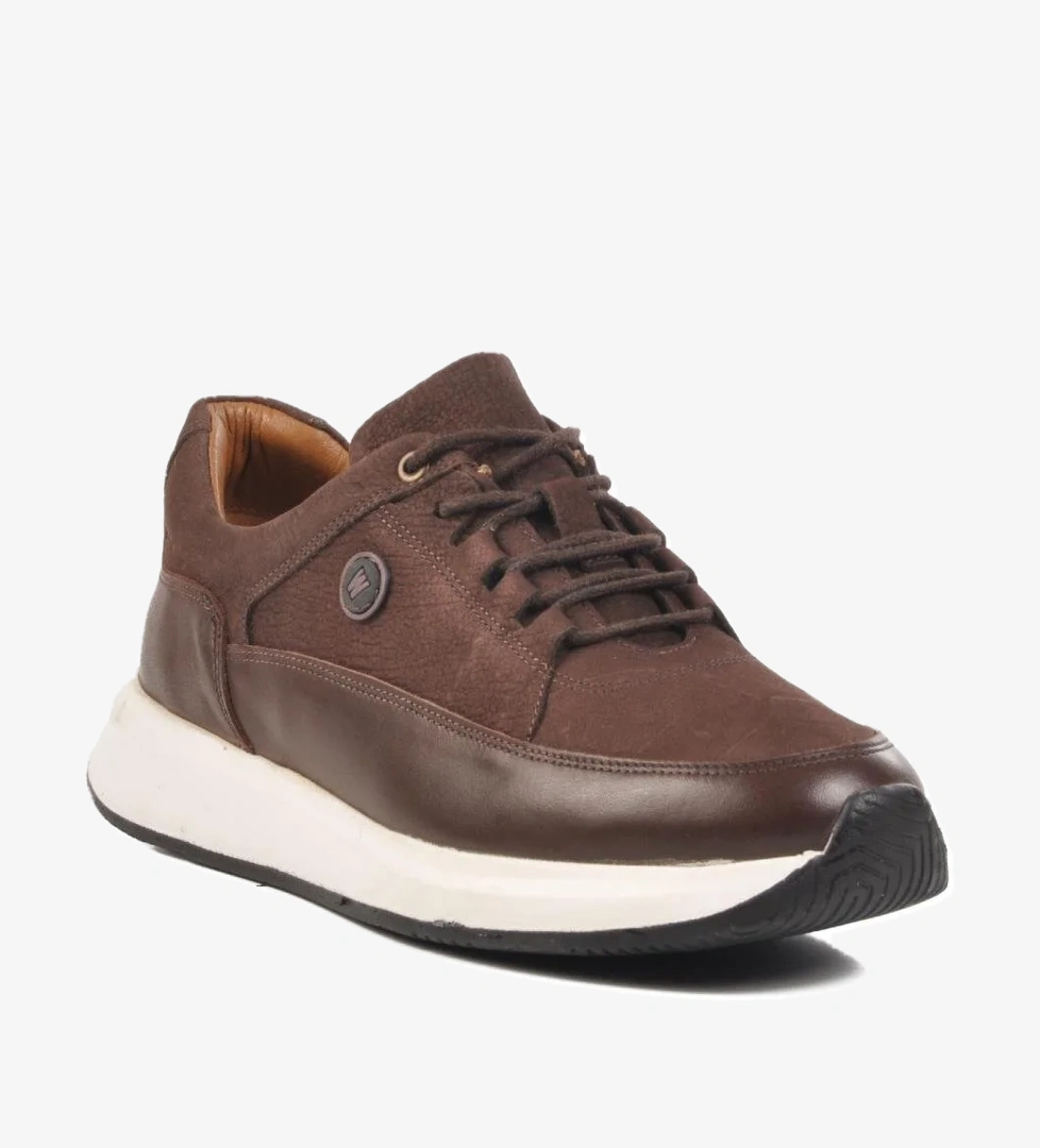 Walkway 2230 Pika Kahve M Nubuk Siyah Hakiki Deri Erkek Sneaker model görseli