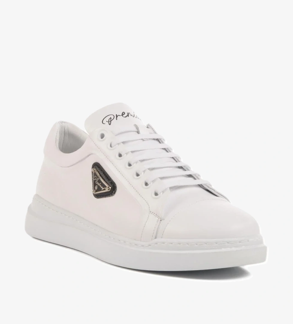 Premium 2040 M Beyaz Hakiki Deri Erkek Sneaker - Görsel 1