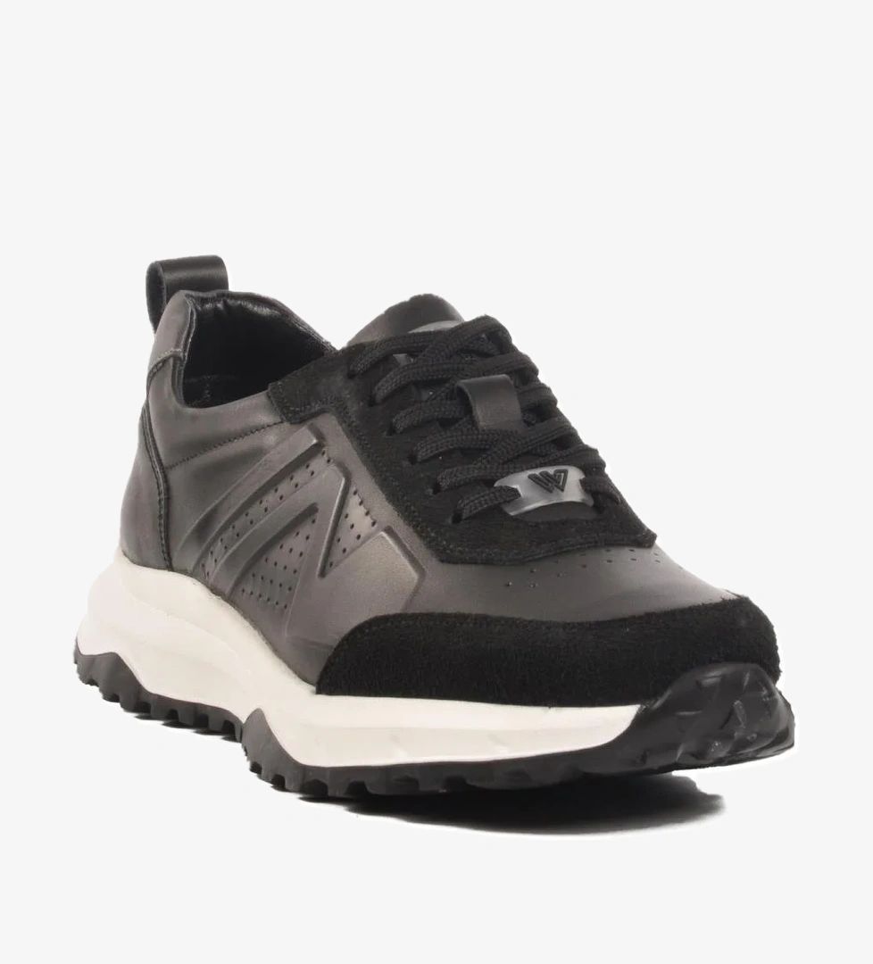 Siyah Hakiki Deri Erkek Casual Ayakkabı Ciksa M - Görsel 1