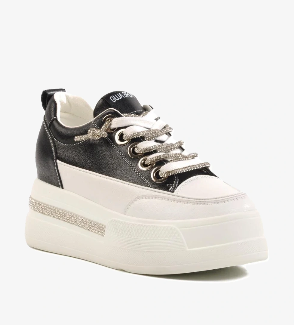 Siyah Yüksek Taban Kadın Sneaker 25Y492 Z - Görsel 1