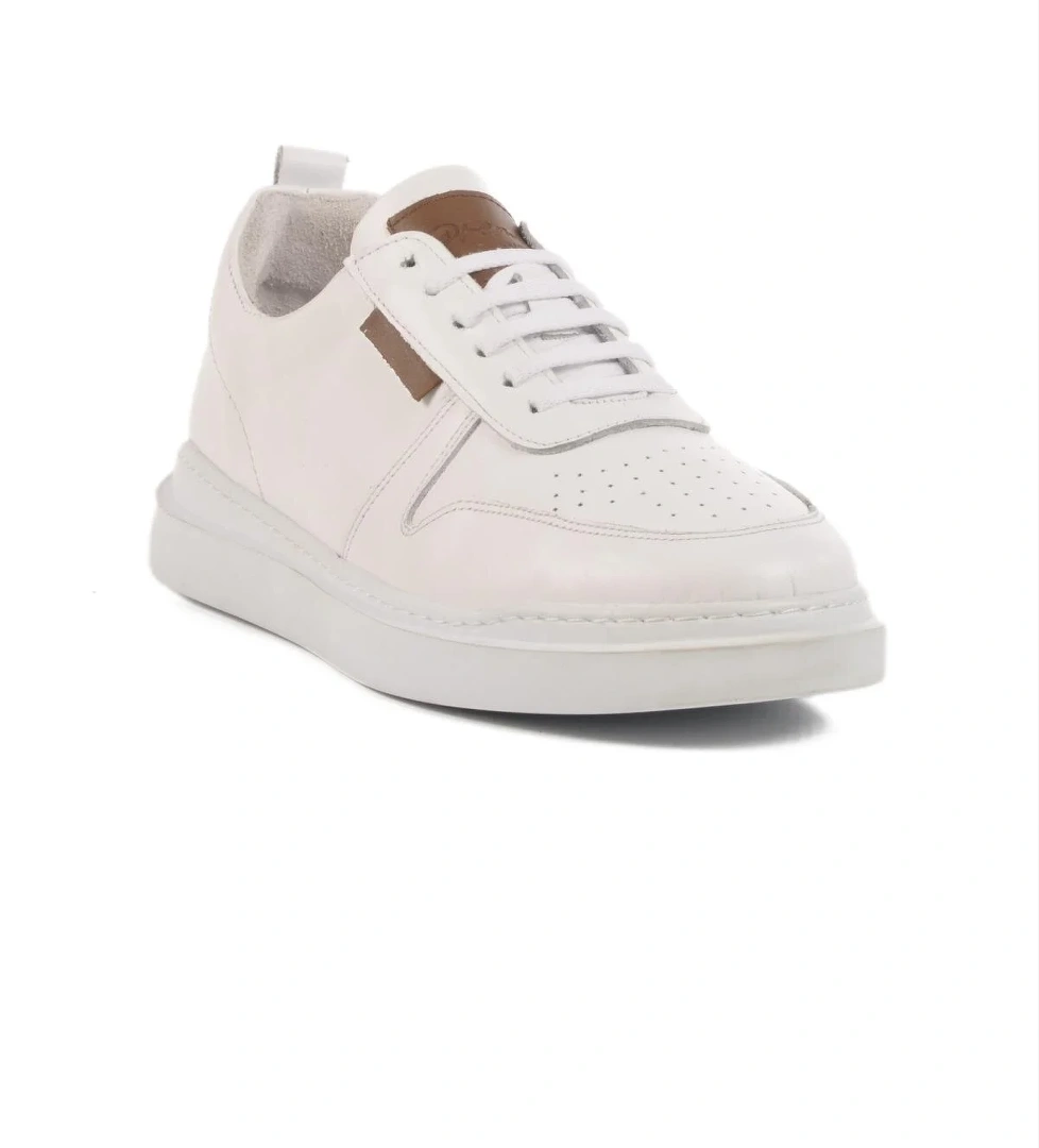 Ayakmod Siyah-beyaz Beyaz Hakiki Deri Premium Erkek 412 Sneaker M model görseli