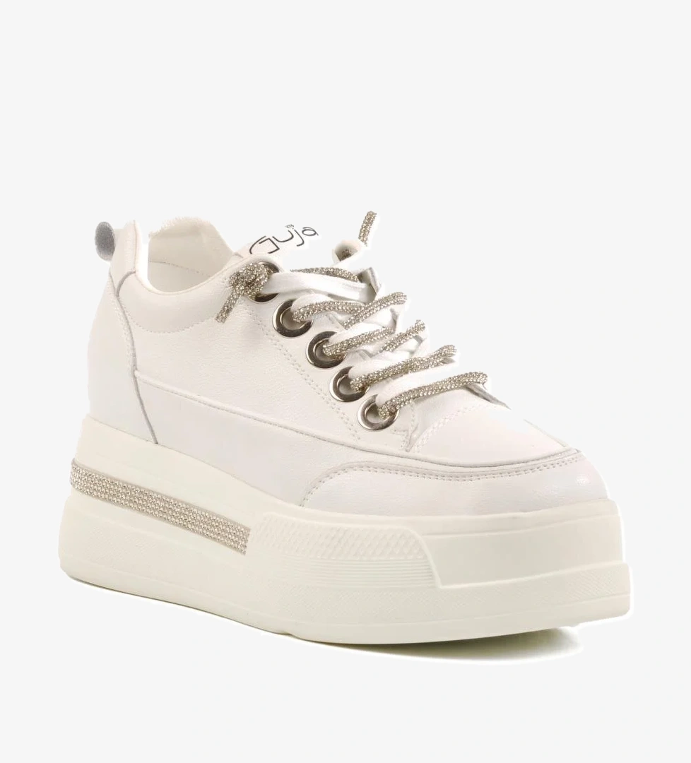 Beyaz Yüksek Taban Kadın Sneaker 25Y492 Z