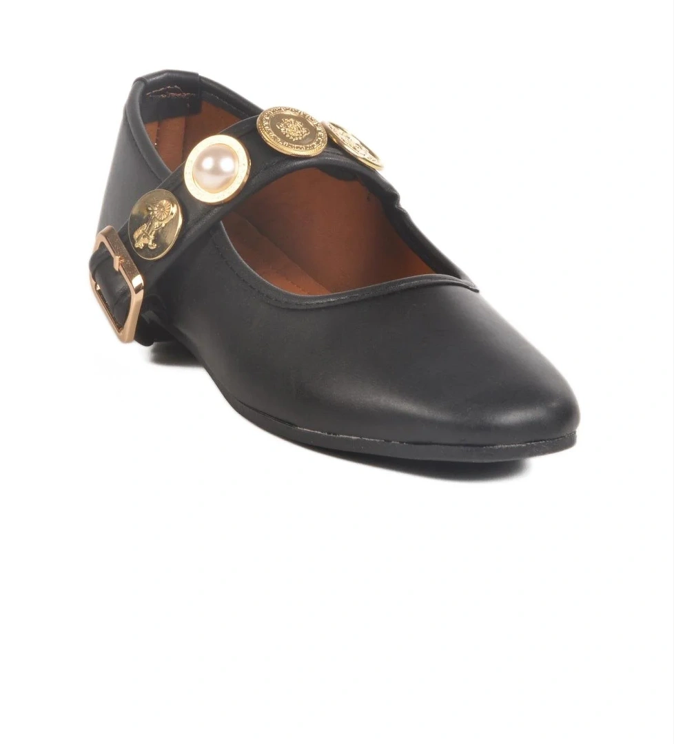 B-40 Z Siyah Tekstil Kadın Babet