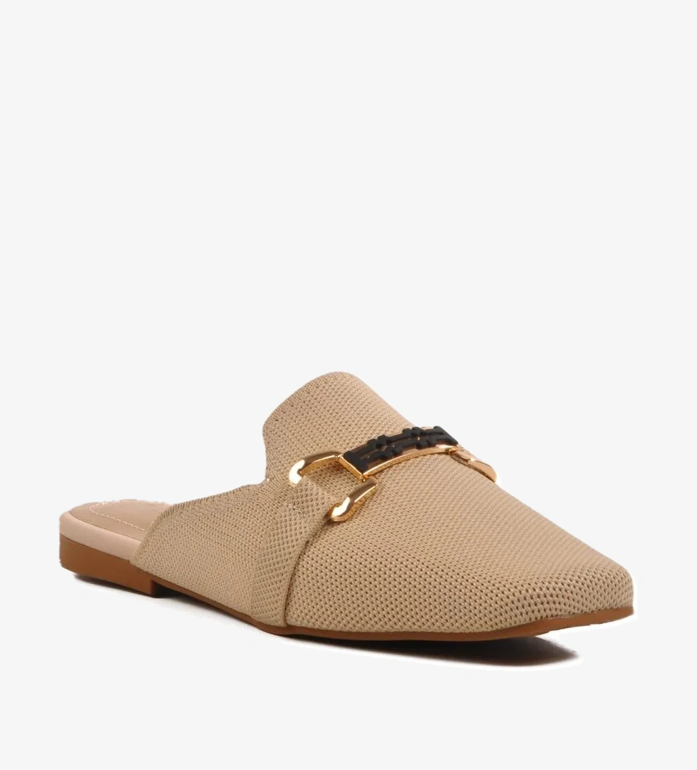 Ayakmod 277132 Z Siyah Bej Kadın Önü Kapalı Triko Terlik model görseli