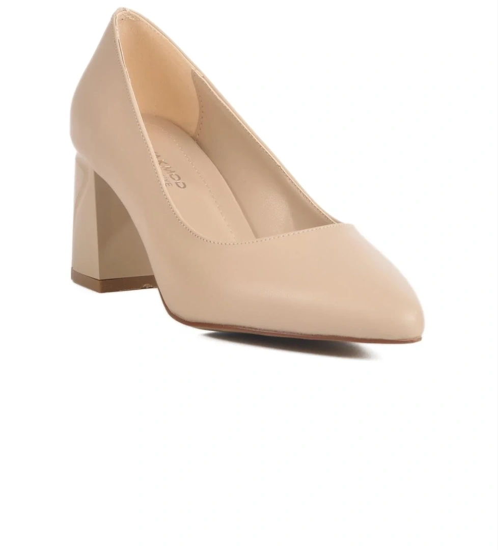 312265 Z Bej Kadın Topuklu Ayakkabı - Görsel 1