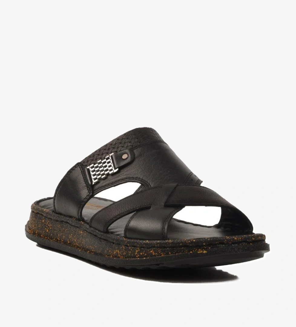 Ayakmod Siyah Kahve Hakiki Deri Erkek Terlik 2045 M model görseli