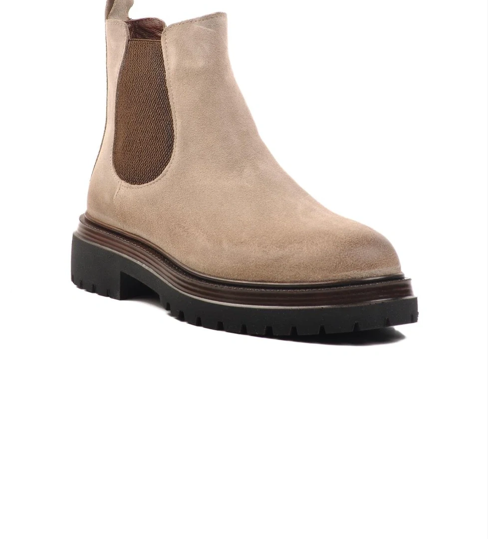 Br-44001 M Bej Nubuk Hakiki Deri Erkek Bot - Görsel 1