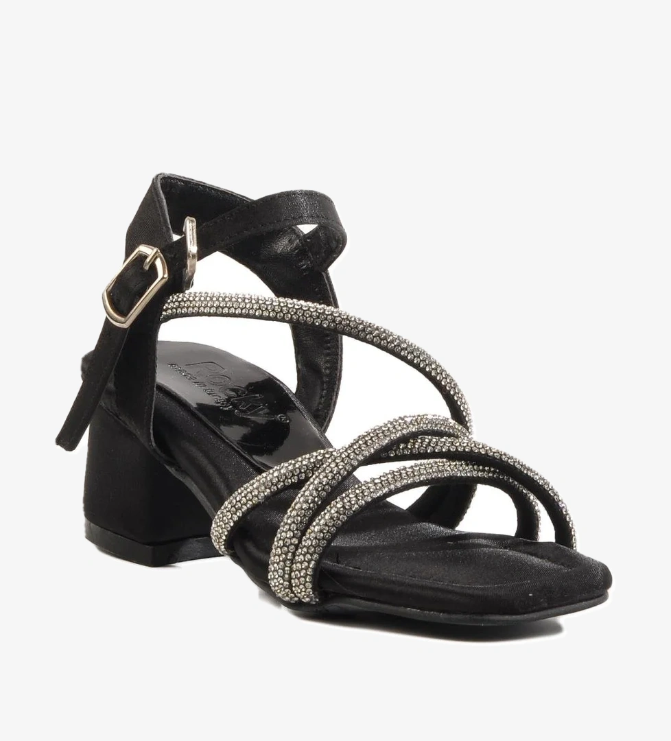 Siyah Çocuk Topuklu Sandalet Rocky 21 P