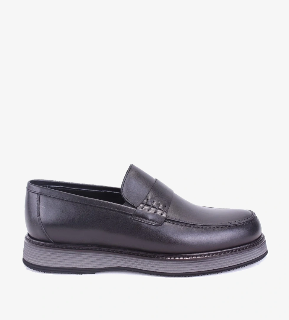 DMA78-20823 Siyah Ortopedik Klasik Spor Erkek Deri Ayakkabı