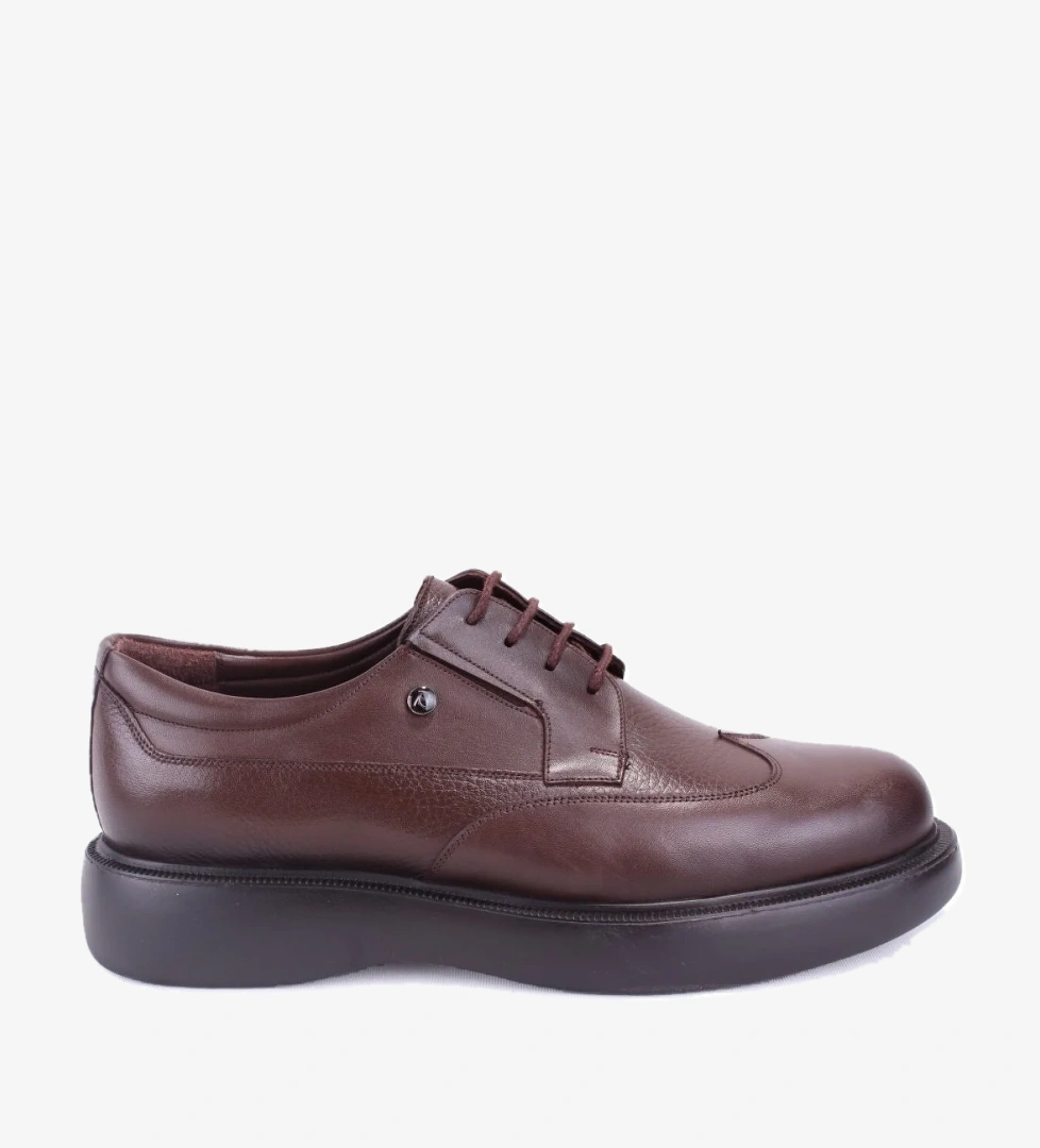 DMA78-9543 Kahve Ortopedik Klasik Spor Erkek Deri Ayakkabı