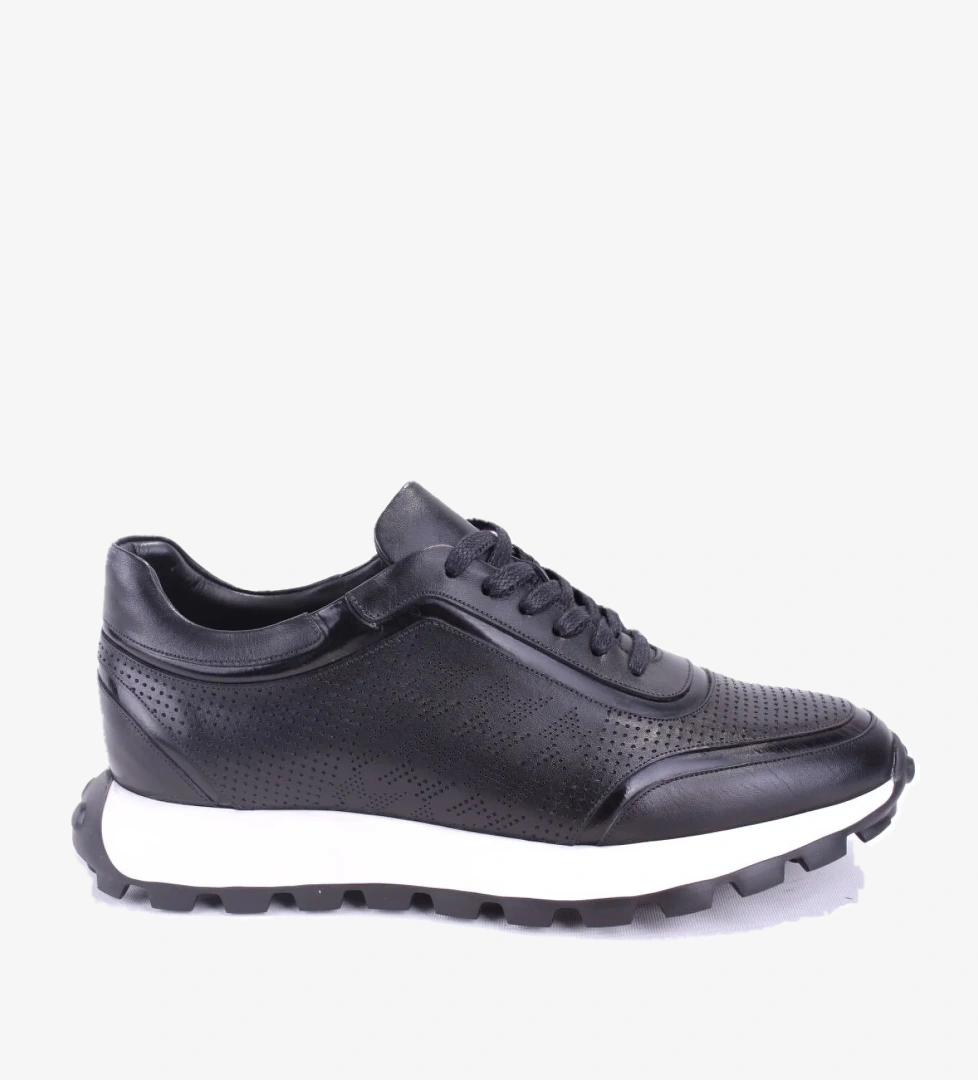 DMA78-24210 Siyah Ortopedik Günlük Spor Erkek Deri Ayakkabı