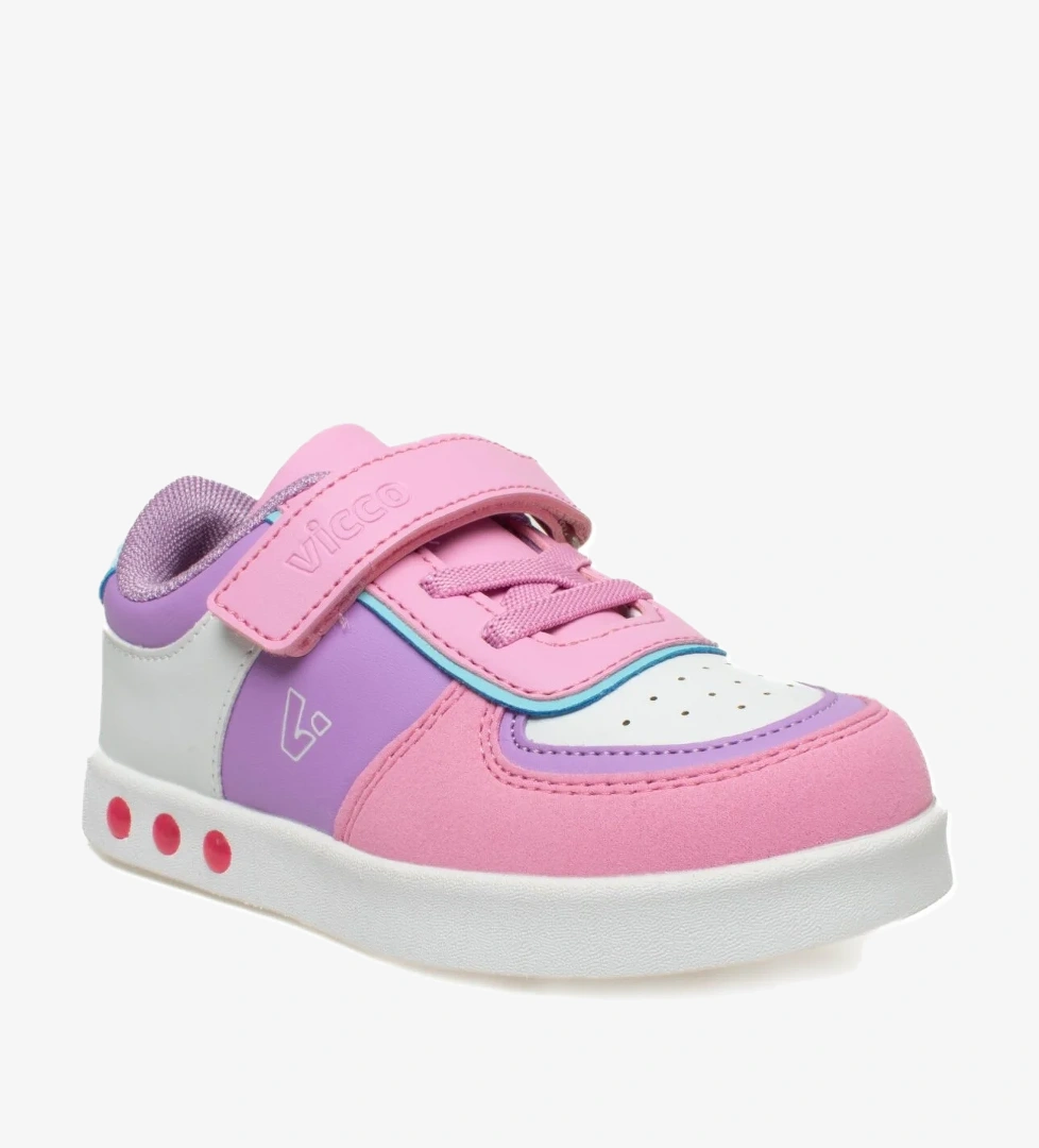 313.P21K.130 Sam Patik Işıklı Pembe Çocuk Spor Ayakkabı - Görsel 1