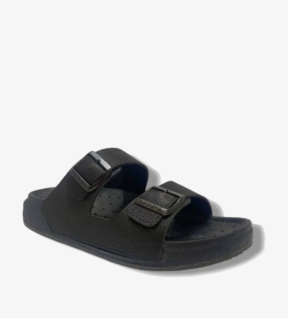 Parmi̇ Parmi 24701-25 Mat Deri Anatomik Çift Bant Erkek Terlik model görseli