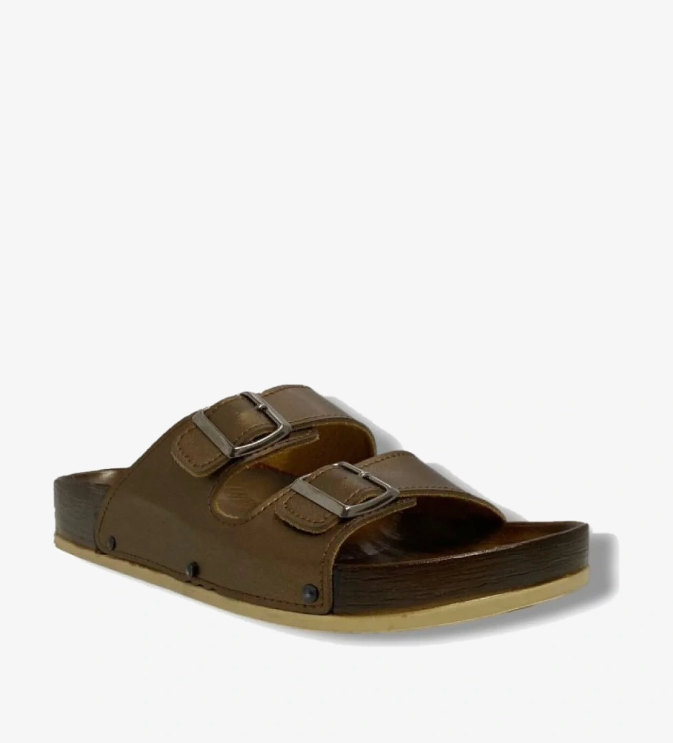 Parmi 23051-25 Deri Anatomik Çift Bant Terlik 36-40 - Görsel 1