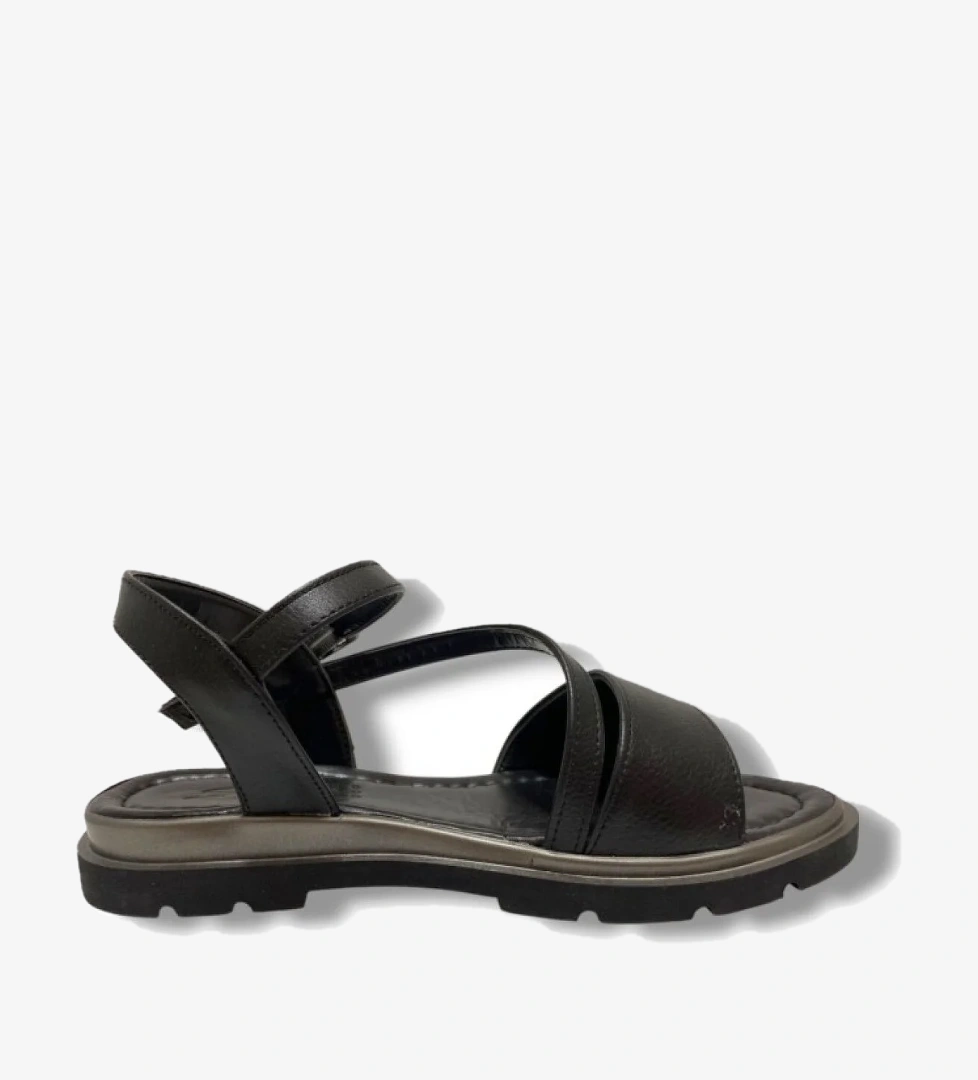 E795-25 Deri Anatomik Şerit Bant Kadın Sandalet