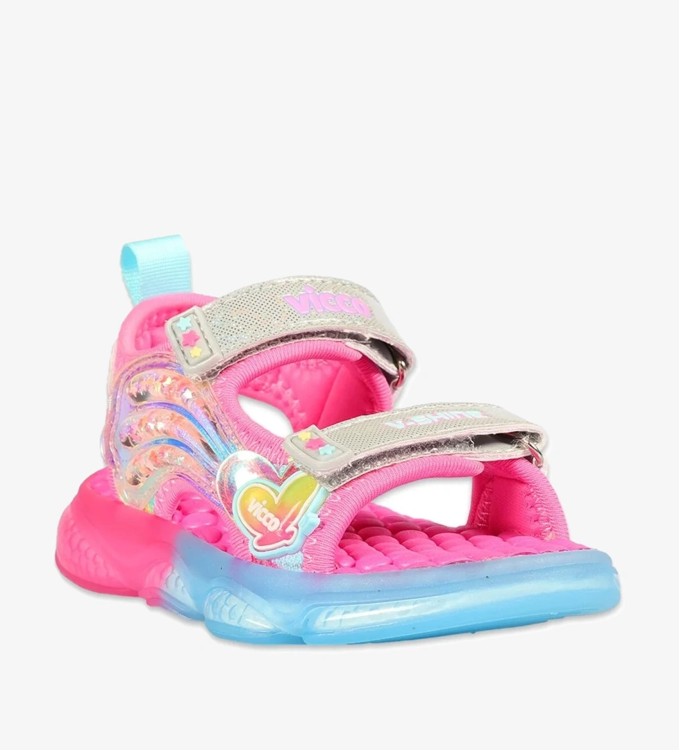 332.B25Y.254 Can Bebe Işıklı Phylon Fuşya Kız Çocuk Sandalet - Görsel 1