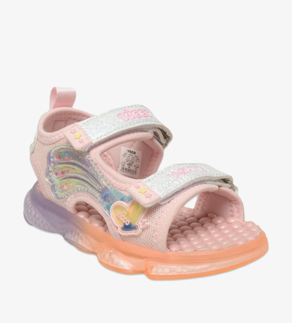 VICCO 332.B25Y.254 Can Bebe Işıklı Phylon Pudra Kız Çocuk Sandalet