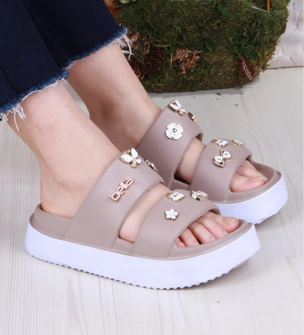 E460 Günlük Plaj Deniz Havuz Terliği Hafif Rahat Esnek Kadın Terlik