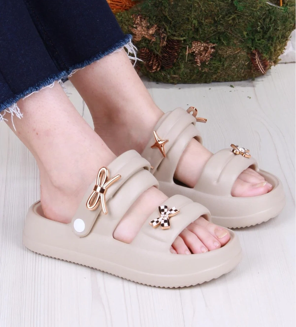 E458 Günlük Plaj Deniz Havuz Terliği Hafif Rahat Esnek Kadın Terlik