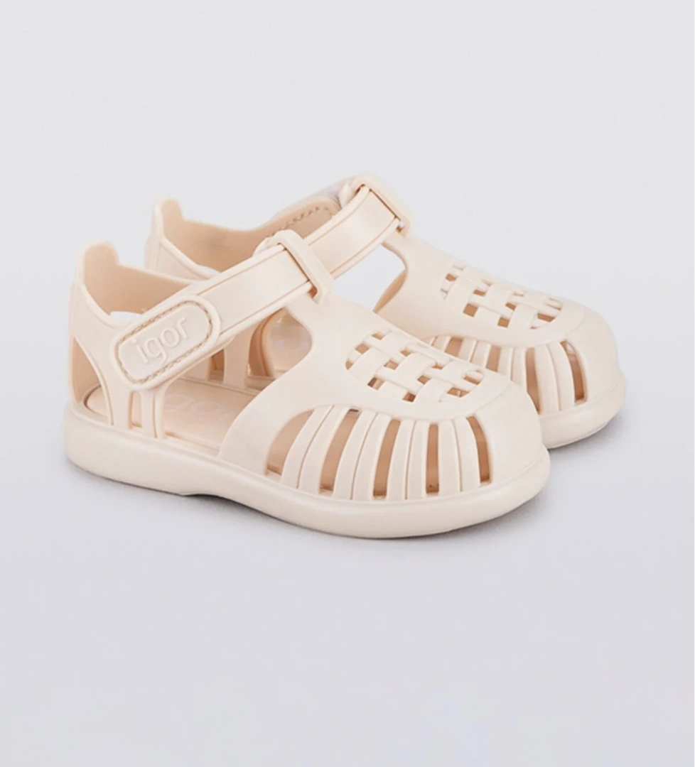 S10271 TOBBY SOLID Kız Çocuk Sandalet Fildişi - Görsel 1