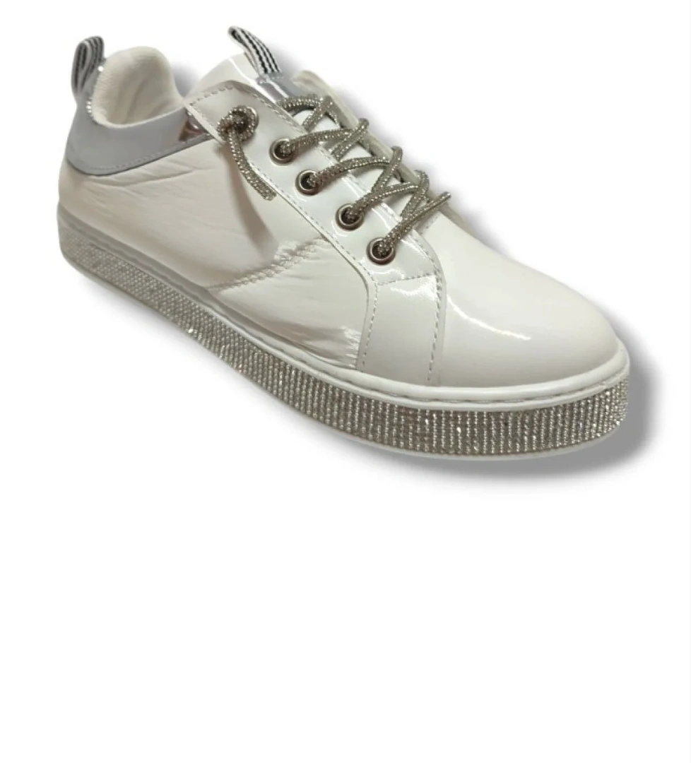 4550-25 Rugan Deri Paraşüt Taşli Kadın Ayakkabı - Görsel 1