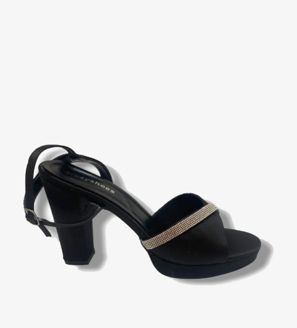 Erbay 363-25 Üçgen Bant Taşlı Yüksek Topuk Kadın Sandalet model görseli