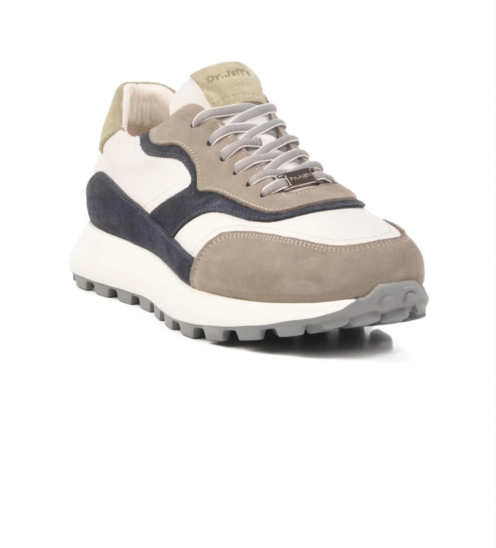 XS2742 Gri-Beyaz Hakiki Deri Erkek Sneaker Dr.Jells - Görsel 1