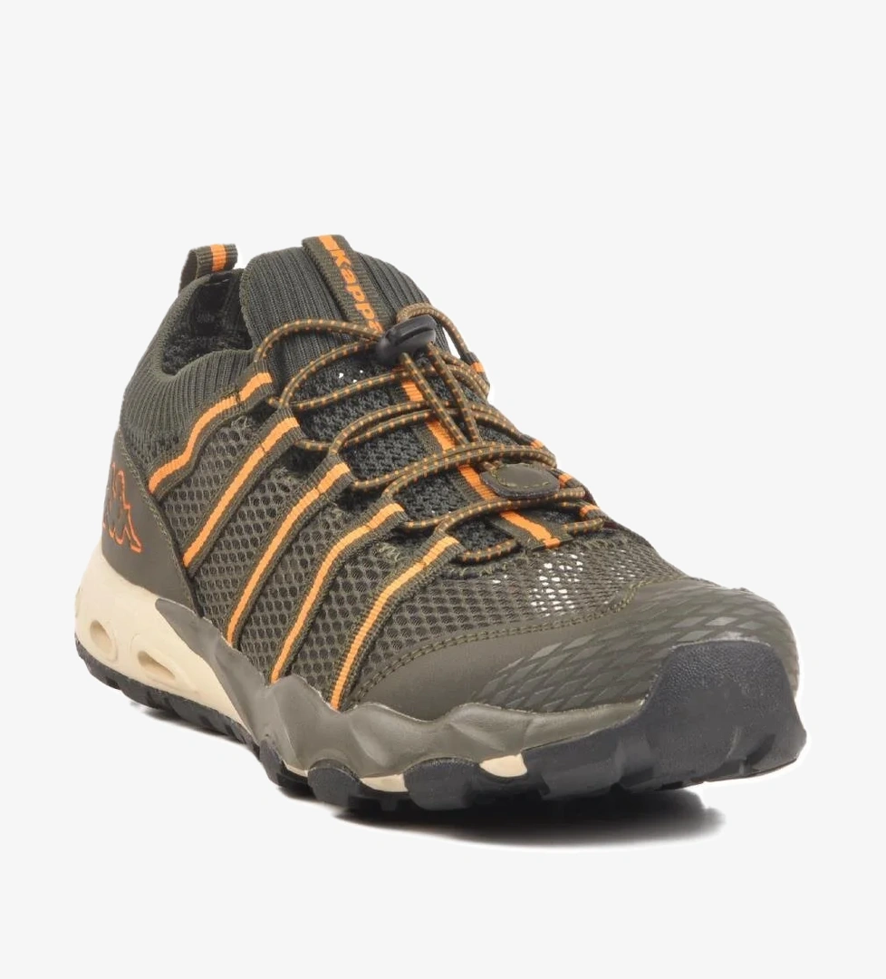 Kappa Logo Okavando M Siyah-gri Haki-turuncu Erkek Fileli Yazlık Spor Ayakkabı model görseli