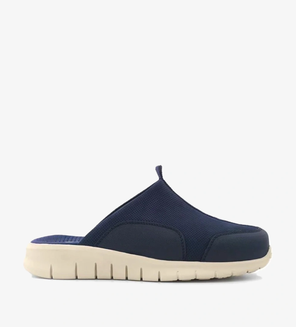 Heep Medikal Hakiki Deri Koyu Lacivert Krem Tabanlı Comfort Spor Terlik model görseli