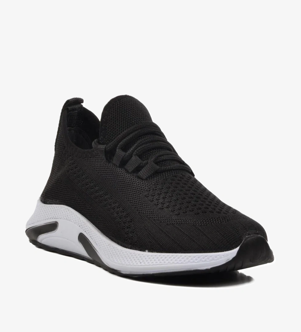 Siyah Beyaz Triko Hafif Unisex Spor Ayakkabı Pına 101 G