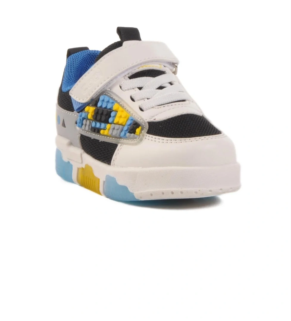 Beyaz Fileli Işıklı Erkek Çocuk Spor Ayakkabı Cool