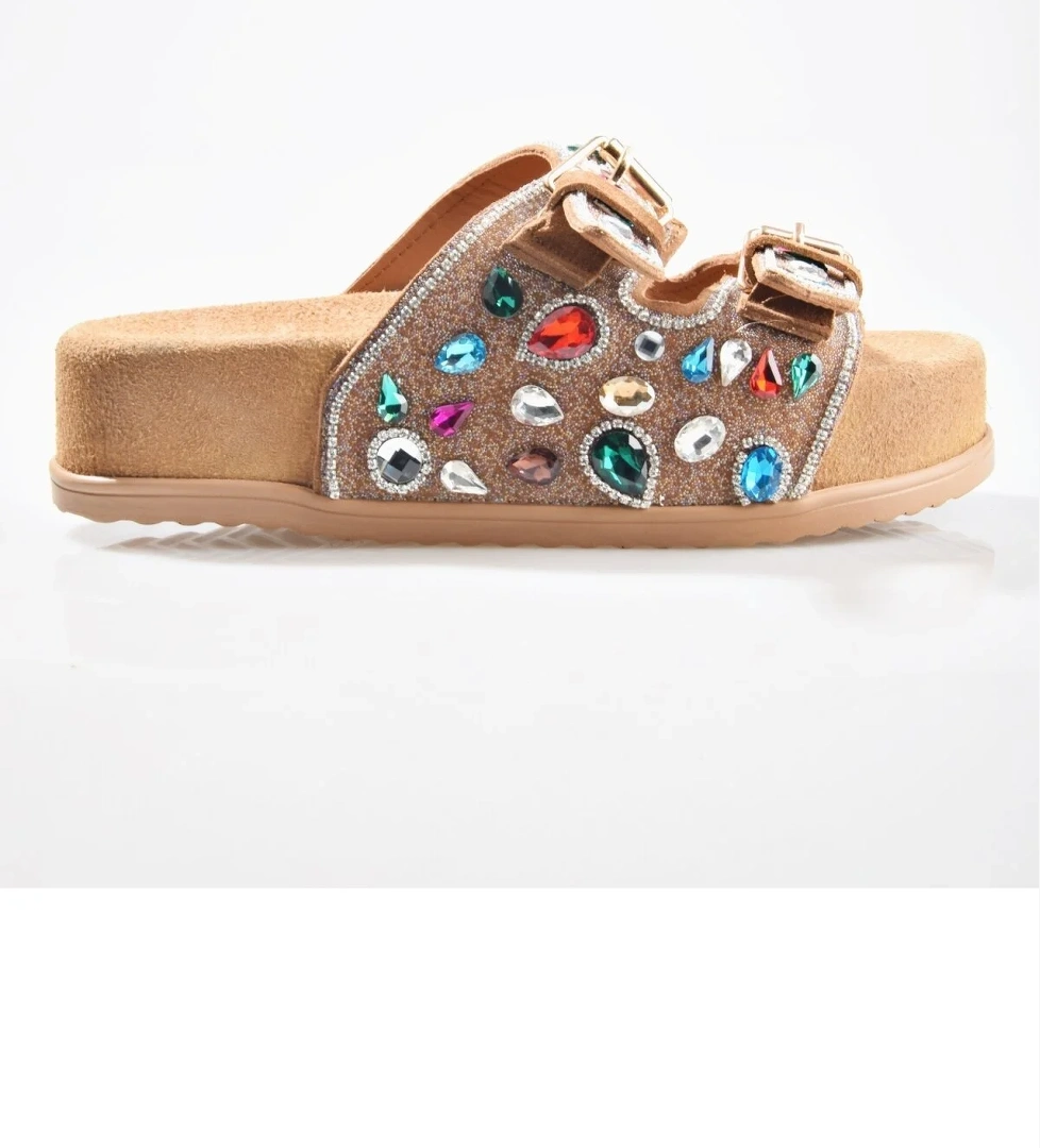 8182 Kadın Taşlı Terlik - Görsel 1