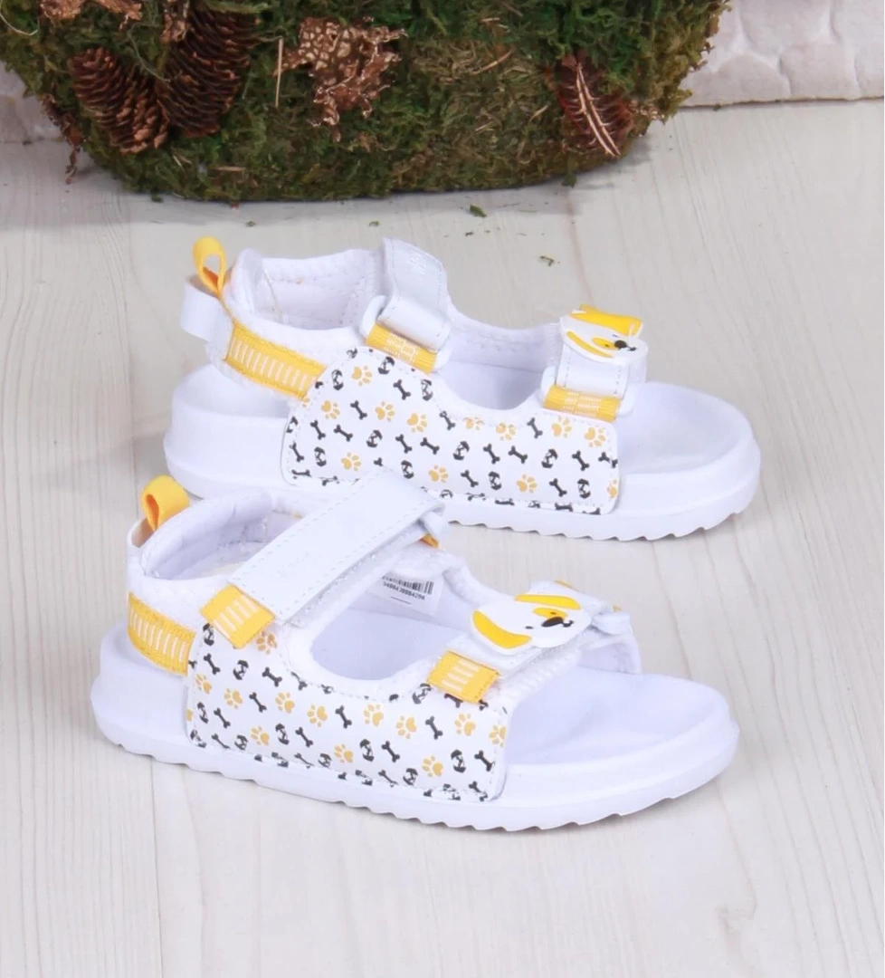 332.B25Y.250 Beyaz İnkago Anatomik Erkek Çocuk Sandalet - Görsel 1