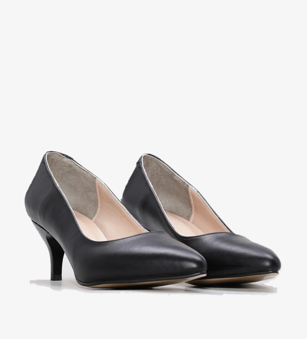 Fast Step Fast Step Siyah Hakiki Deri Kadın İnce Topuk Ayakkabı 129ZA014 Topuklu Ayakkabı | Flo Siyah - 1. görsel