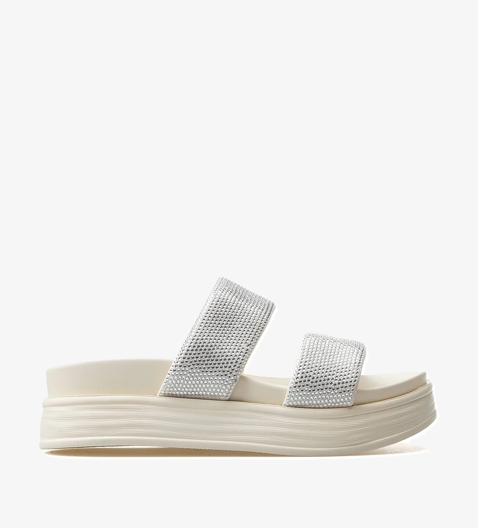 Kadın Taş Detaylı Günlük Terlik 25y 25y416 Z Gümüş