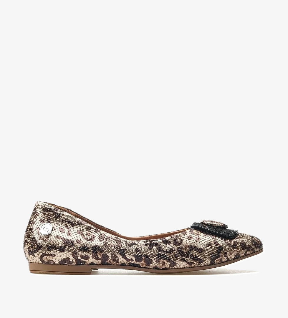 Kadın Hakiki Deri Toka Detaylı Günlük Babet 25y D25ya-7225 Z Leopar